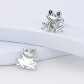 wholesale 925 Sterling Silver Green Stone Frog Stud Earrings - Cute Animal  for Girls and Women-0-2