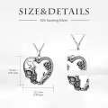 TOUPOP 925 Sterling Silver Heart Skeleton Pendant Necklace-0-1