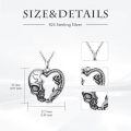 TOUPOP 925 Sterling Silver Heart Skeleton Pendant Necklace-0-1