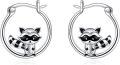 wholesale 925 Sterling Silver Raccoon Hoop Earrings - Cute Animal  for Women-0-0