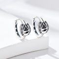 wholesale 925 Sterling Silver Horse Shoe Triangle Stud Earrings with Cubic Zirconia and Black Onyx for Women Girls  (Horse Shoes)-0-3
