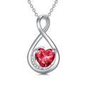 TOUPOP Sterling Silver Ruby Necklace Infinity Love Moon Pendant-0-0