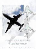 wholesale 925 Sterling Silver Airplane Shape White Opal Studs for Sensitive Ears-0-3