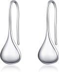 wholesale 925 Sterling Silver Teardrop Dangle Earrings - Elegant Waterdrop  for Her-0-0