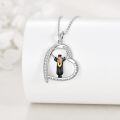 wholesale 925 Sterling Silver Graduation Girl in Cap and Gown Heart Pendant Necklace for Women-0-1
