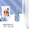 TOUPOP Sterling Silver Aquamarine Tree Of Life March Birthstone Necklace-0-4