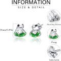 wholesale 925 Sterling Silver Frog Stud Earrings with Green Enamel for Women Hypoallergenic Animal s-0-5
