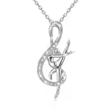 TOUPOP Sterling Silver Crystal Cross Football Soccer Softball Volleyball Necklace-0-0