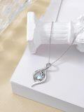 wholesale 925 Sterling Silver Infinity Love You Forever Owl Pendant Necklace-0-2