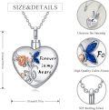 wholesale 925 Sterling Silver Heart Cremation Jewelry Pendant Forever in My Heart Keepsake Memorial Necklace w/Funnel Fillers-0-1