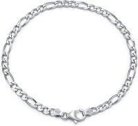 wholesale 925 Sterling Silver Figaro Link Chain Bracelet 4 5 5mm 7 9 Unisex-Width:4mm Length:8inch