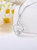 wholesale 925 Sterling Silver 925 with Moissanite Pendant Necklaces for Women - Celtic Knot Design-0-3