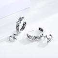 wholesale 925 Sterling Silver Anchor Design Celtic Knot Huggie Hoop Earrings for Men & Women-0-2