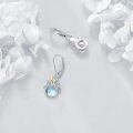 wholesale 925 Sterling Silver Octopus Drop Earrings With Blue Crystal And Gold Hat-0-3