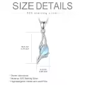 TOUPOP 925 Sterling Silver Oval Gemstone Pendant Necklace Dainty Fine Jewelry-0-5