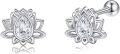 wholesale 925 Sterling Silver Teardrop CZ Flower Studs Earrings for Women Girls  48x36mm-0-0