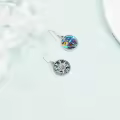 wholesale 925 Sterling Silver Viking Earrings Wholesale with VegvÃ­sir Compass and Abalone Shell Design Norse Jewelry for Women-0-3