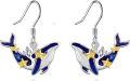 wholesale 925 Sterling Silver Blue Enamel Starfish Whale Drop Dangle Earrings Gift for Her-0-0