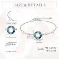 wholesale 925 Sterling Silver Heart Pendant Charm Bracelet Wholesale With Blue Crystal Circle-0-4