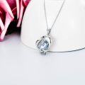 wholesale TOUPOP Dolphin Gifts For Women S925 Sterling Silver Dolphin Necklace With Blue Heart Crystal Ocean Cute Animals Pendant Jewelry Gifts For Women Daughter Birthday -0-1