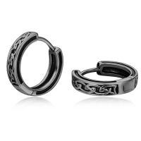 wholesale 925 Sterling Silver Celtic Knot Hoop Earrings-Celtic Knot Hoop Earrings-Black