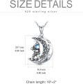 wholesale 925 Sterling Silver Crescent Moon Astronaut Pendant Necklace s for Women Girls-0-5