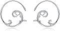 wholesale 925 Sterling Silver Spiral Wave Stud Earrings for Women Girls Minimalist-0-0