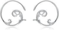 wholesale 925 Sterling Silver Spiral Wave Stud Earrings for Women Girls Minimalist-Filigree Pull Through