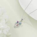 wholesale 925 Sterling Silver Multicolor Crystal Dragonfly Treble Clef Pendant Necklace for Women-0-3