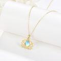 wholesale 14K Gold Opal Lotus Pendant Necklace for Women - Mothers Day s-0-1