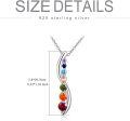 wholesale 925 Sterling Silver Rainbow Crystal Chakra Tree of Life Pendant Necklace for Women-0-4