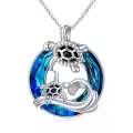 TOUPOP Sterling Silver Crystal Sea Turtle Necklace Ocean Jewelry Gift-0-0