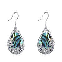 wholesale 925 Sterling Silver Teardrop Earrings With Abalone Shell And Butterfly Design-10-Butterfly