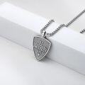 wholesale 925 Sterling Silver Guardian Angel Shield Cross Catholic Medal Necklace Pendant-0-2