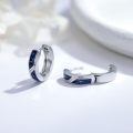 wholesale 925 Sterling Silver Lapis Lazuli Viking Celtic Cross Huggie Hoop Earrings 14mm for Women Men Gifts-0-1