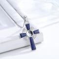 wholesale 925 Sterling Silver Yin Yang Lapis Lazuli Celtic Cross Trinity Knot Pendant Necklace-0-1