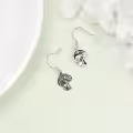 TOUPOP Sterling Silver Mushroom Dangle Drop Earrings-0-2