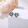 wholesale 925 Sterling Silver Blue Crystal Heart Celtic Dragon Stud Earrings for Women-0-1