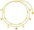 wholesale 14K Yellow Gold Beaded Star & Moon Charm Ankle Anklet for Women (8+2)-0-0