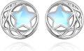 wholesale 925 Sterling Silver Star Moonstone Stud Earrings for Women - Hypoallergenic -0-0