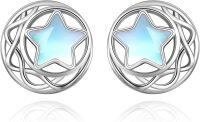 wholesale 925 Sterling Silver Star Moonstone Stud Earrings for Women - Hypoallergenic -Moonstone
