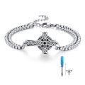 wholesale 925 Sterling Silver Celtic Knot Cross & Vegvisir Urn Viking Ashes Keepsake Memorial Bracelet  for Men's -0-0