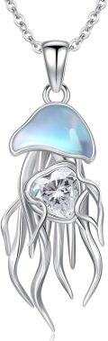 wholesale 925 Sterling Silver Jellyfish Pendant Necklaces for Women Girls s-0-0