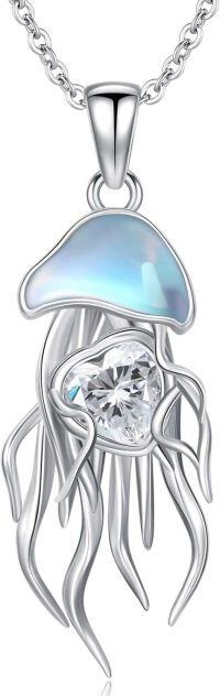 wholesale 925 Sterling Silver Jellyfish Pendant Necklaces for Women Girls s-04-Jellyfish Necklace