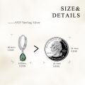 wholesale 925 Sterling Silver Teardrop Green Moss Agate Hoop Earrings Gemstone s for Her-0-3