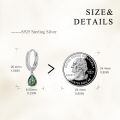 wholesale 925 Sterling Silver Teardrop Green Moss Agate Hoop Earrings Gemstone s for Her-0-3