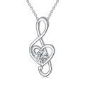 TOUPOP Sterling Silver Birthstone Music Note Necklace Fine Jewelry Gift-0-0