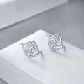 wholesale 925 Sterling Silver 925 Lotus Flower Leverback Dangle Drop Hoop Earrings Wholesale for Women s-0-1