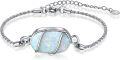wholesale 925 Sterling Silver White Opal Cremation Urn Bracelet for Ashes Memory s for Women-0-0