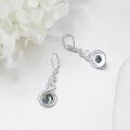 wholesale 925 Sterling Silver Green Turquoise Drop Earrings Platinum Plated Twisted Swirl Jewelry For Women-0-31